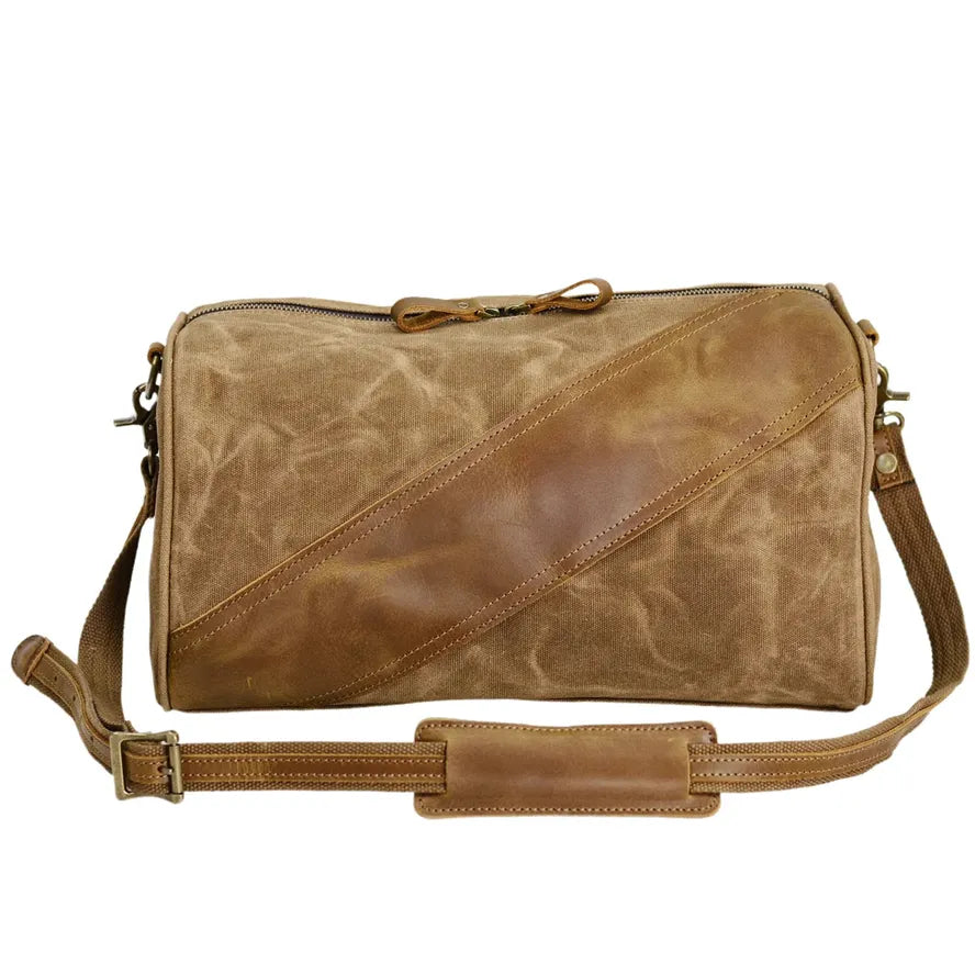 JMT-253578 Waterproof Waxed Canvas Crossbody Bag for Fitness and Travel - Eco-Friendly, Lightweight Design