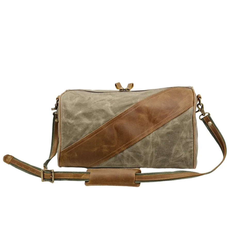 JMT-253578 Waterproof Waxed Canvas Crossbody Bag for Fitness and Travel - Eco-Friendly, Lightweight Design