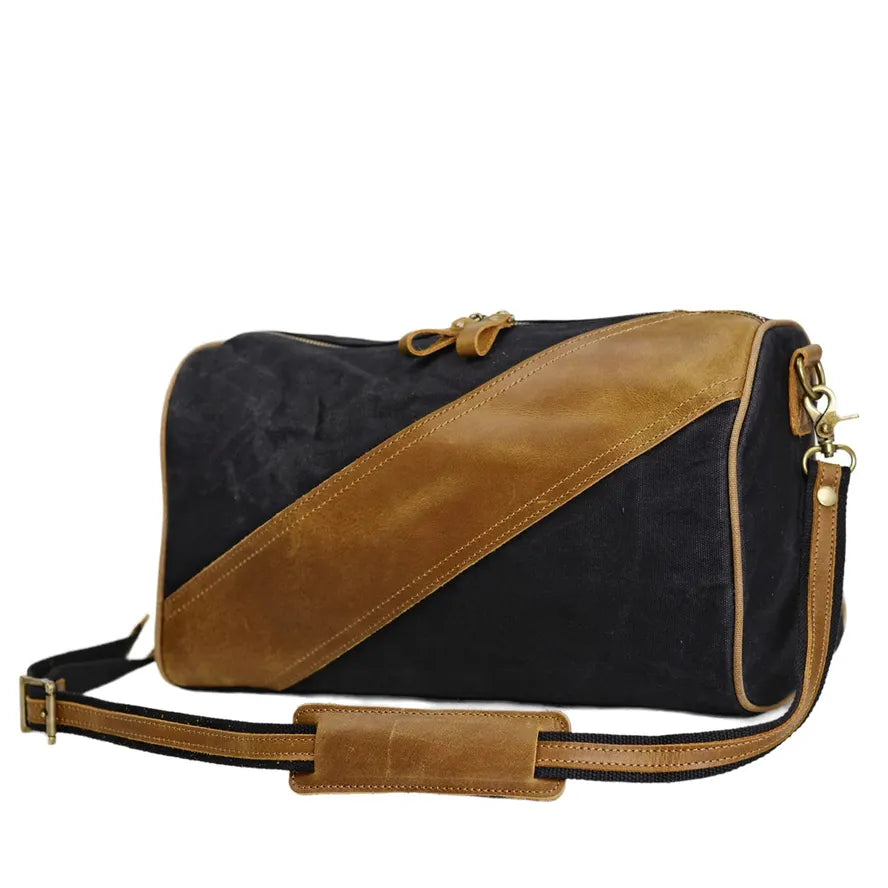 JMT-253578 Waterproof Waxed Canvas Crossbody Bag for Fitness and Travel - Eco-Friendly, Lightweight Design