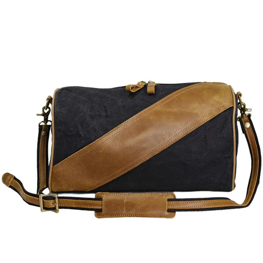 JMT-253578 Waterproof Waxed Canvas Crossbody Bag for Fitness and Travel - Eco-Friendly, Lightweight Design