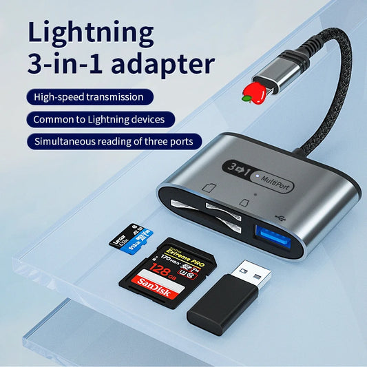 JMT-253834 Multi-Function 8-Pin SD TF Card Reader USB 3.0 OTG Connection Kit for iPhone and iPad