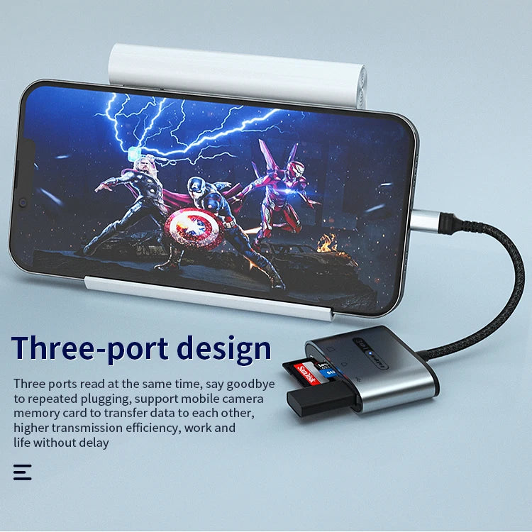 JMT-253834 Multi-Function 8-Pin SD TF Card Reader USB 3.0 OTG Connection Kit for iPhone and iPad
