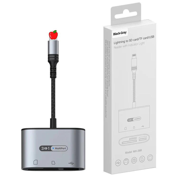 JMT-253834 Multi-Function 8-Pin SD TF Card Reader USB 3.0 OTG Connection Kit for iPhone and iPad