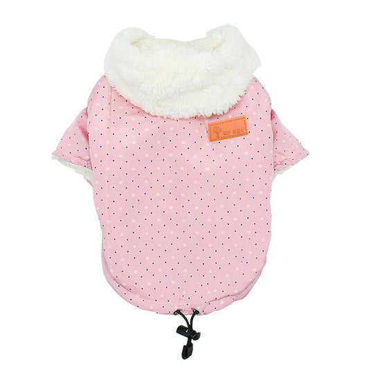 JMT-253962 Padded Hooded Dog Coat for All Sizes - Cotton Material, Casual Style, Available in Black and Pink