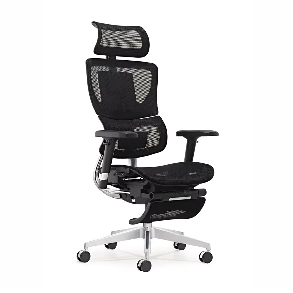 JMT-254090 Ergonomic Executive Office Chair with Adjustable Headrest and Swivel Features