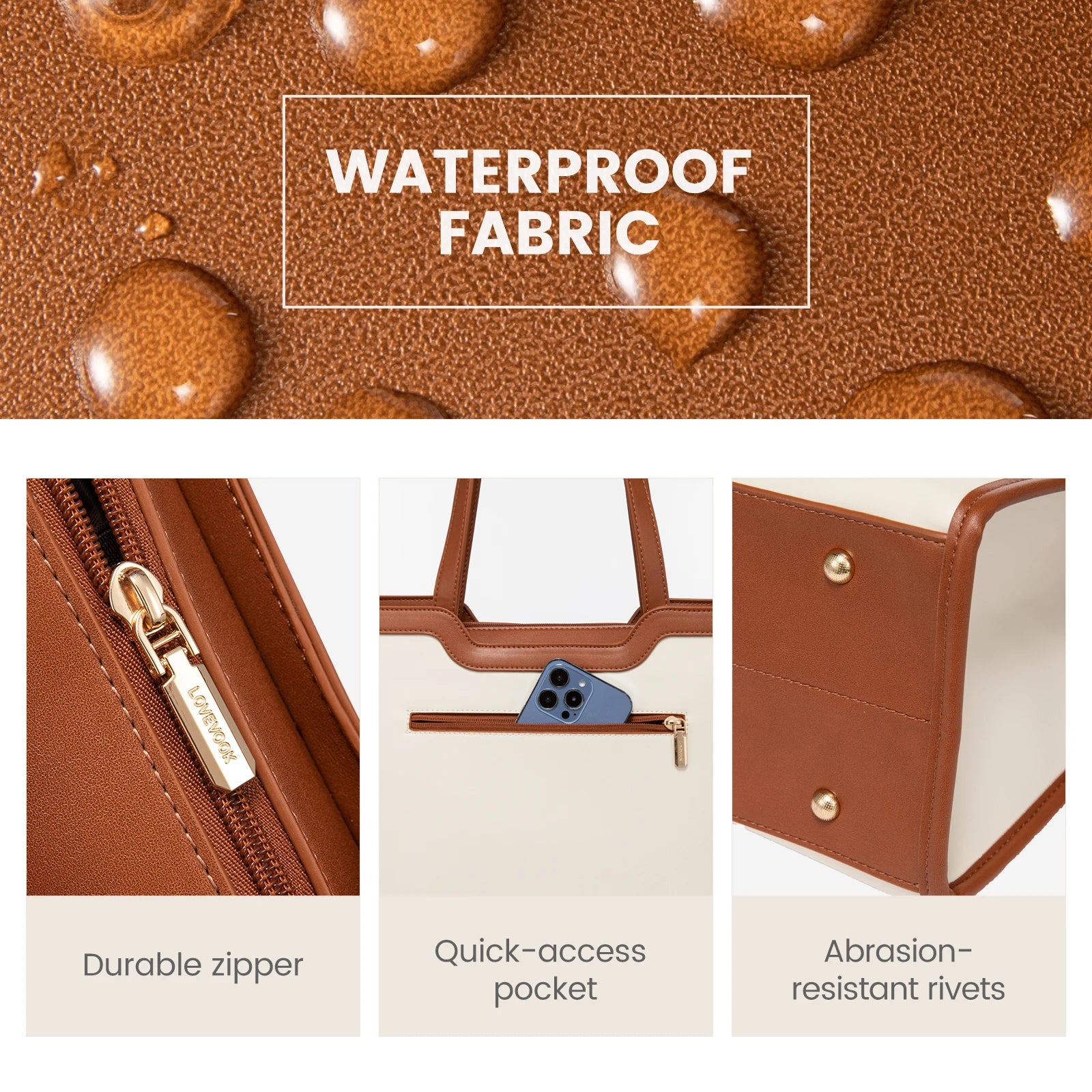 JMT-254154 Stylish Leather Laptop Tote Bag for 15.6 Inch Computers - Professional Women's Briefcase
