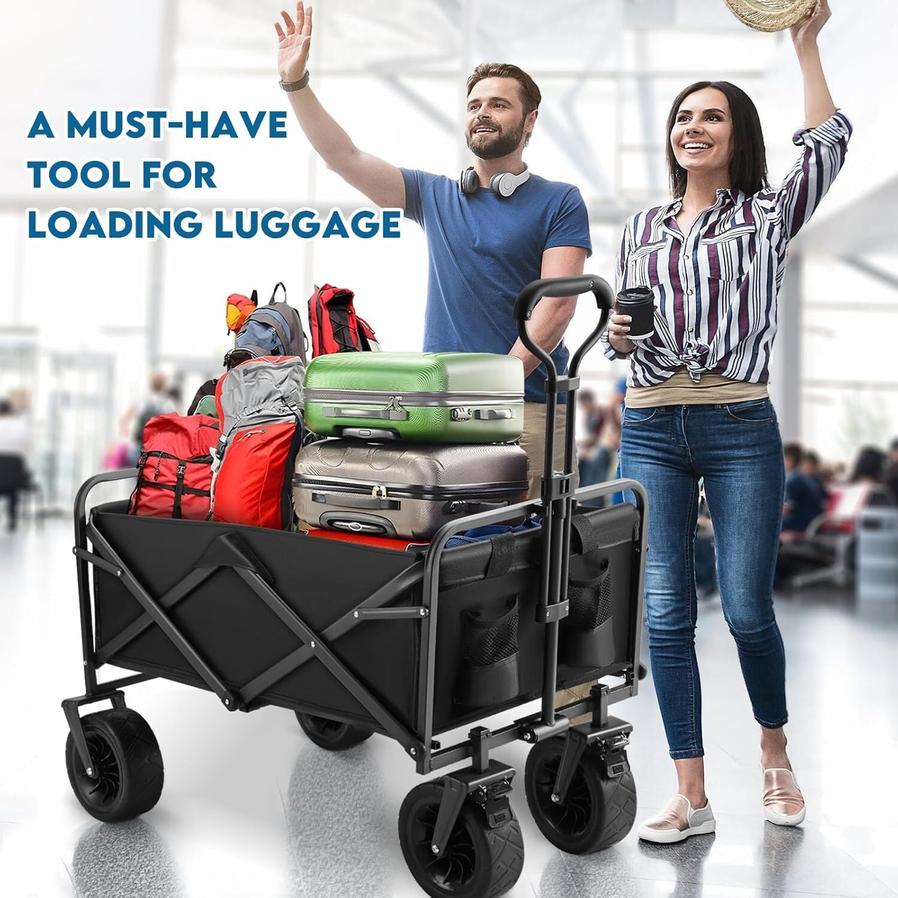 JMT-254218 Heavy Duty Foldable Camping and Garden Trolley Cart with Wheels