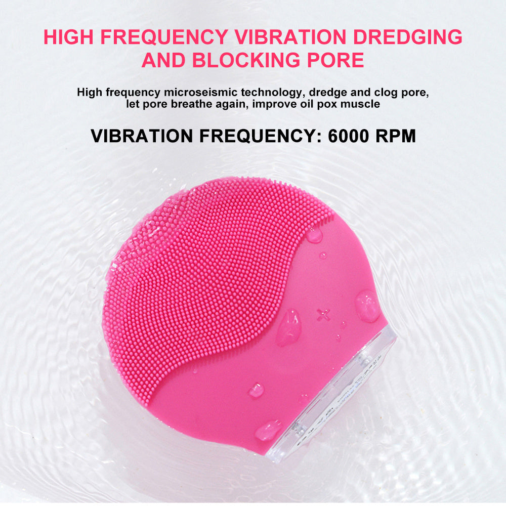 JMT-254474 Mini Electric Waterproof Silicone Facial Cleansing Brush with Sonic Vibration for Deep Pore Cleaning