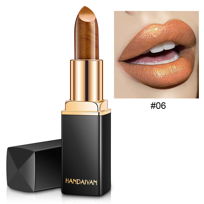 JMT-254602 Temperature Changing Shiny Metallic Lipstick in Pearlescent Gilt Finish