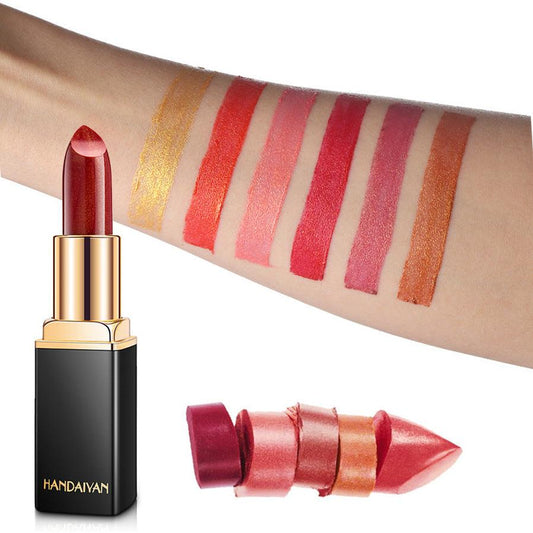JMT-254602 Temperature Changing Shiny Metallic Lipstick in Pearlescent Gilt Finish