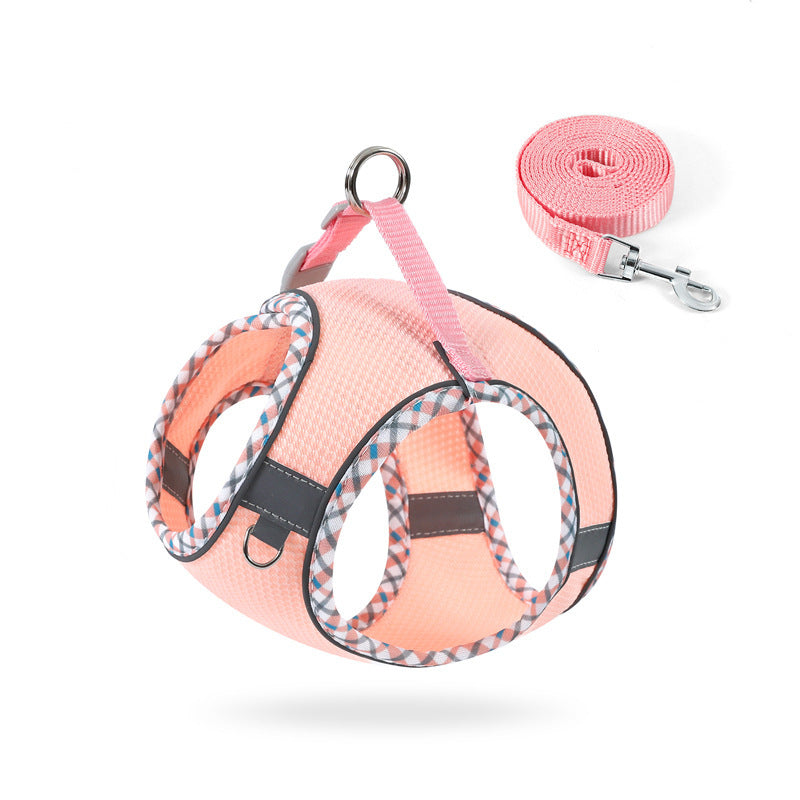 JMT-254666 No-Pull Dog Harness with Leash – Breathable Mesh Step-In Vest for Dogs and Cats, Reflective Design, Quick-Release Buckle, Adjustable Sizes
