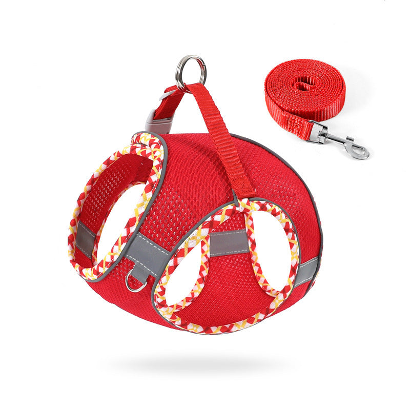 JMT-254666 No-Pull Dog Harness with Leash – Breathable Mesh Step-In Vest for Dogs and Cats, Reflective Design, Quick-Release Buckle, Adjustable Sizes