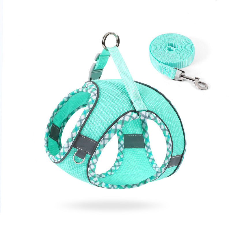 JMT-254666 No-Pull Dog Harness with Leash – Breathable Mesh Step-In Vest for Dogs and Cats, Reflective Design, Quick-Release Buckle, Adjustable Sizes