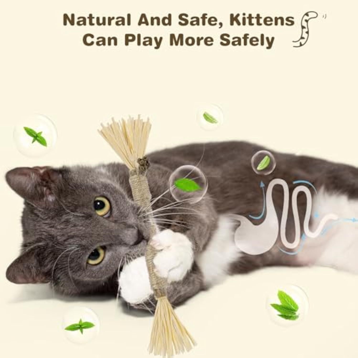 JMT-255306 Natural Silvervine Cat Chew Sticks - 3 Pack for Dental Care and Healthy Play