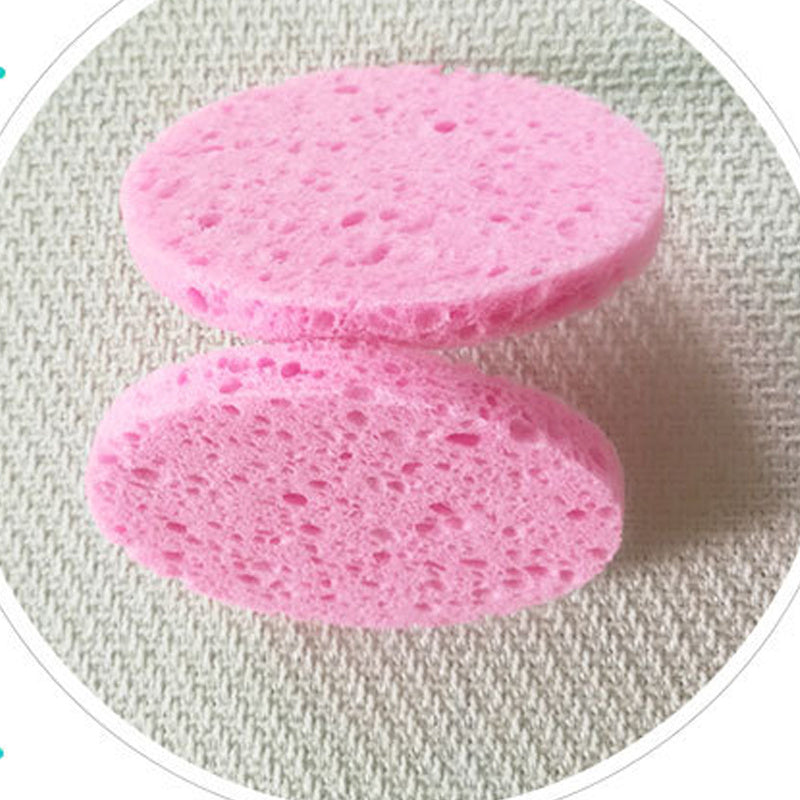 JMT-255754 Round Soft Clean Face Wash Pads – 5pcs of Wood Pulp Cotton, Pink, Φ85×15MM