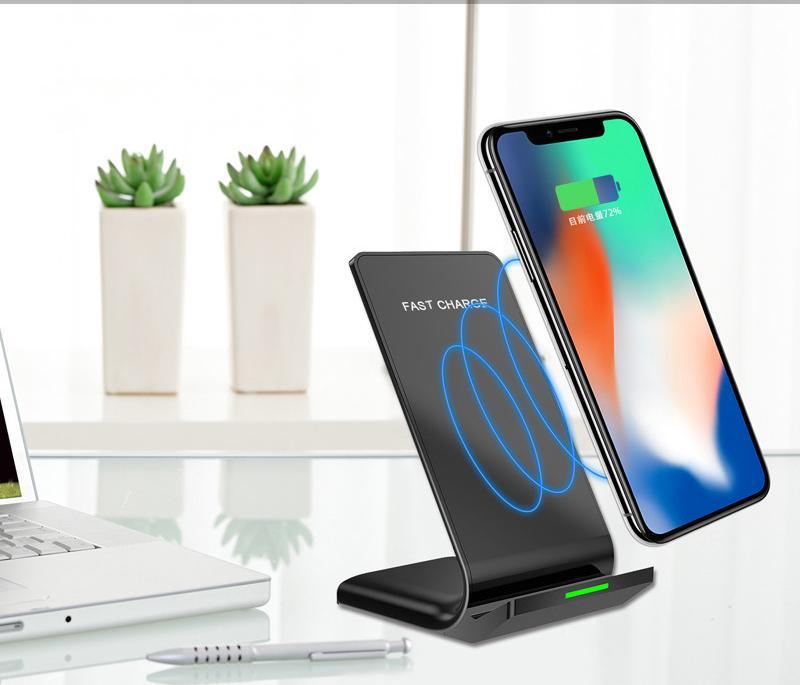 JMT-255818 10W Fast Wireless Charging Stand for Mobile Phones - Black