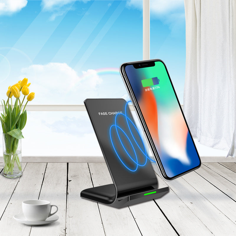 JMT-255818 10W Fast Wireless Charging Stand for Mobile Phones - Black
