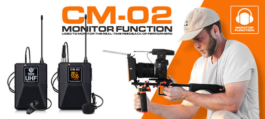 JMT-255818 Wireless Lavalier Microphone System for Cameras with Monitor and Accessories for Interviews and Recordings