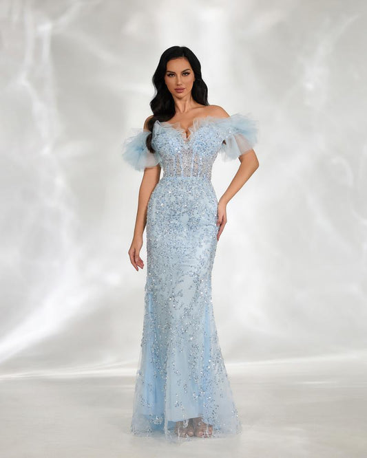 JMT-255882 Blue Elegant Women's Dress SH0009