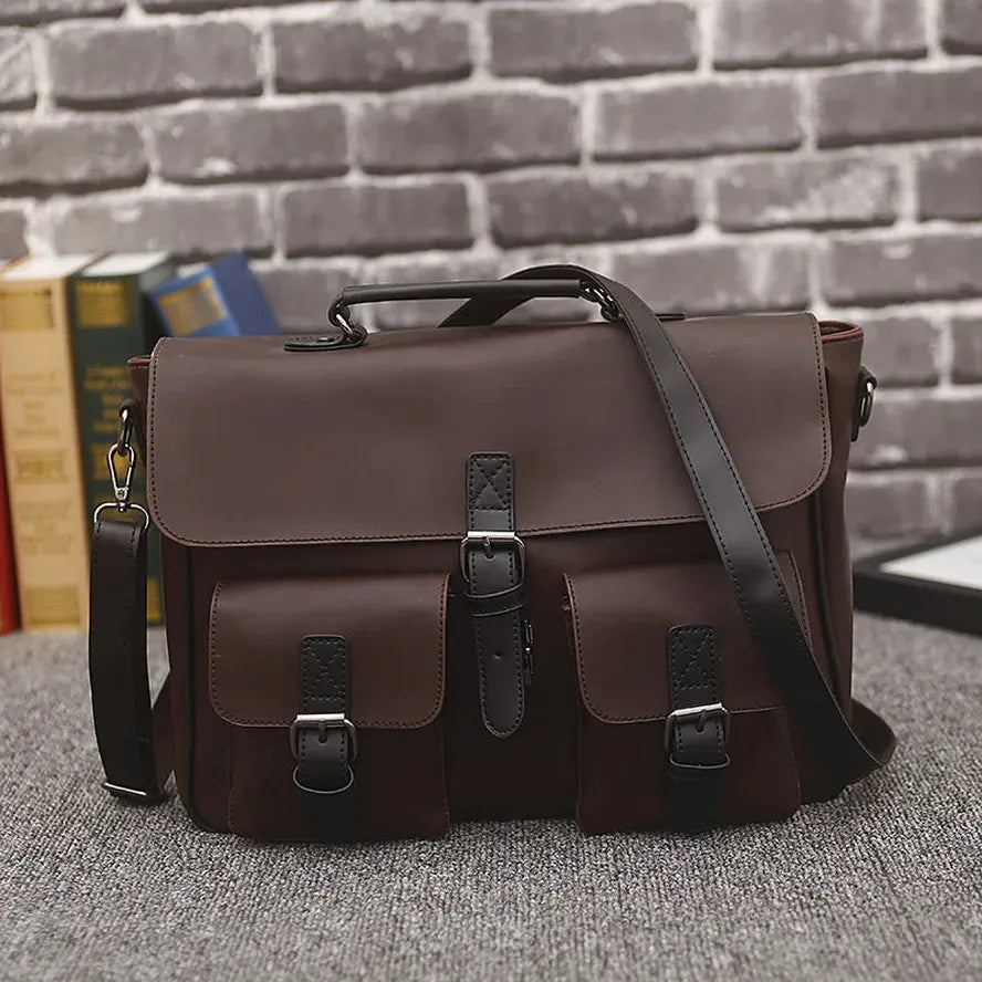 JMT-255882 Large Capacity Casual Crossbody Bag for Men - Versatile Leather Shoulder Briefcase with Stylish Design