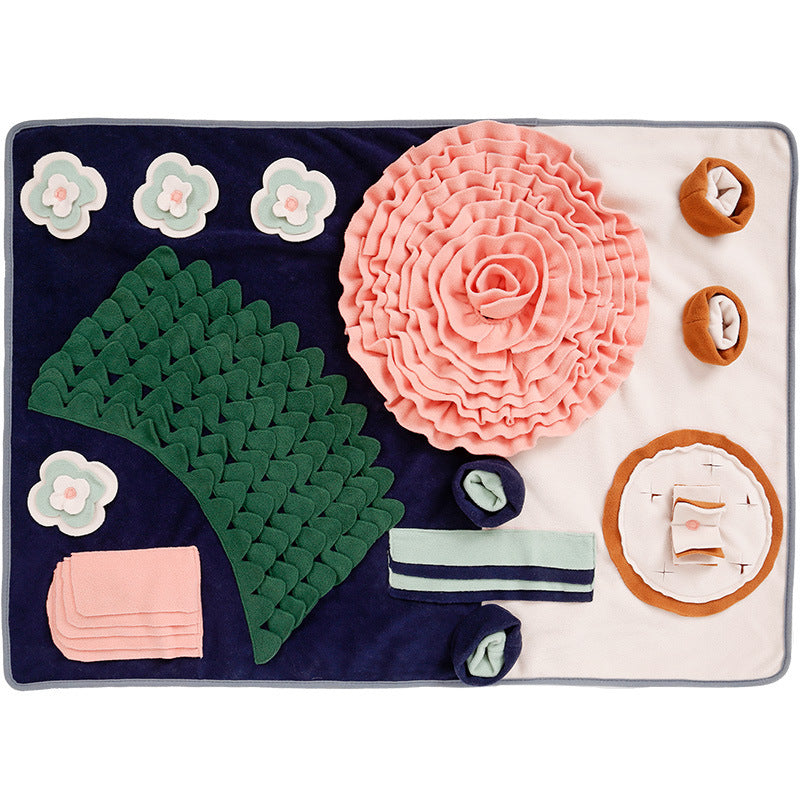 JMT-255946 Western-Style Polar Fleece Pet Sniffing Mat for Dining Table Use