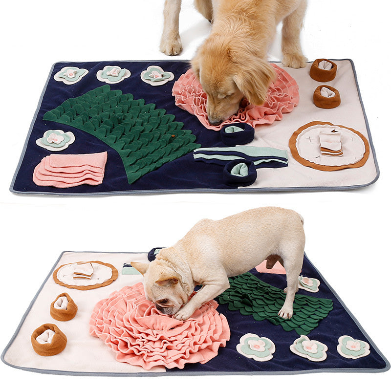 JMT-255946 Western-Style Polar Fleece Pet Sniffing Mat for Dining Table Use