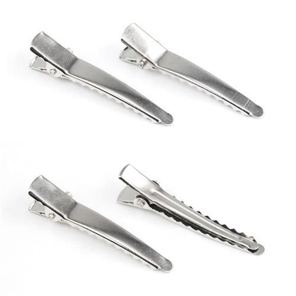 JMT-256010 Silver Metal Side Clip - 4.5 cm Durable Electroplated Design