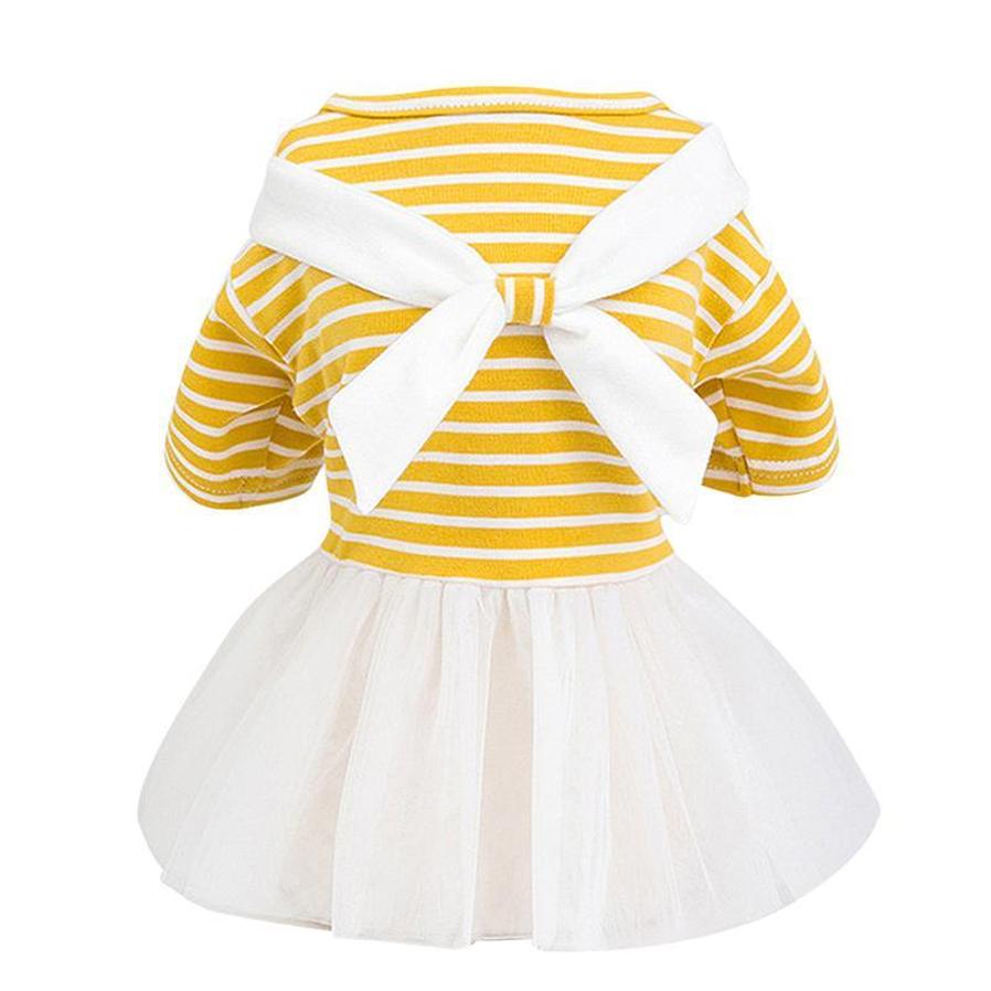 JMT-256266 Cotton White Bow Tie Skirt for Baby - Available in Yellow/Light Blue, Sizes XS to XL