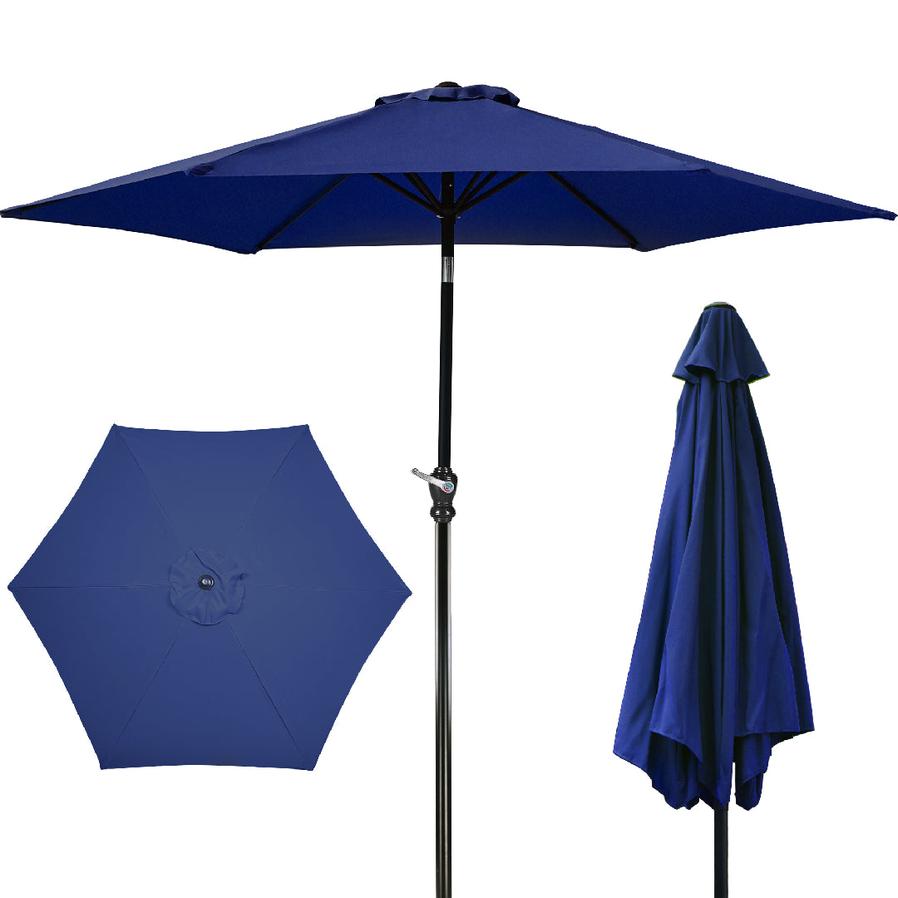 JMT-256522 Outdoor Patio Umbrella with Push-button Tilt and Crank Handle, UV and Water Resistant with 6 Sturdy Metal Ribs