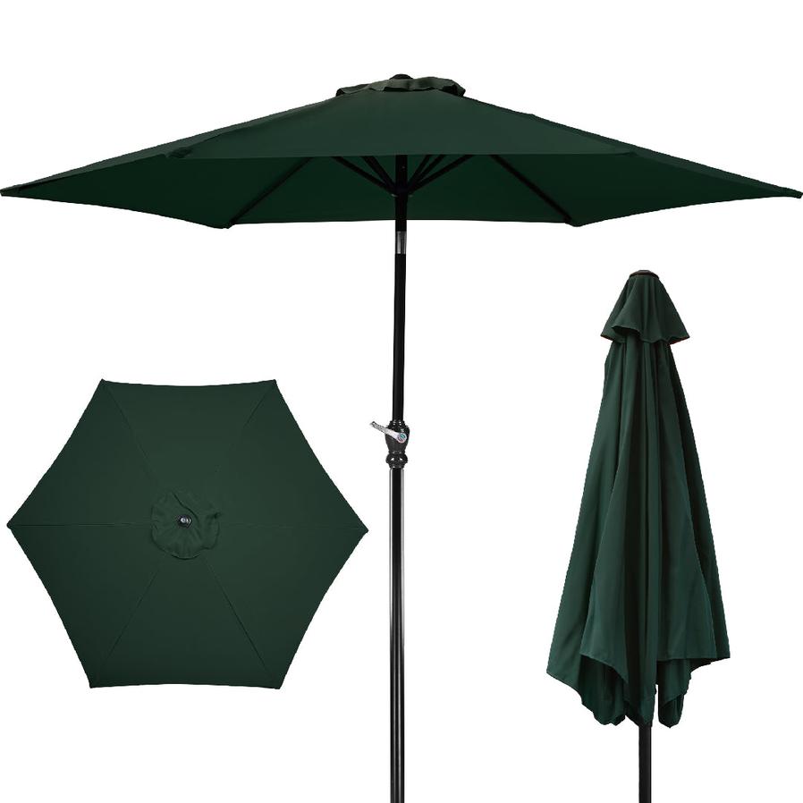 JMT-256522 Outdoor Patio Umbrella with Push-button Tilt and Crank Handle, UV and Water Resistant with 6 Sturdy Metal Ribs