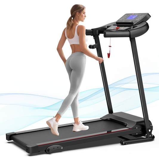 JMT-256714 Adjustable Incline Indoor Treadmill with Easy-to-Move Wheels for All Fitness Levels