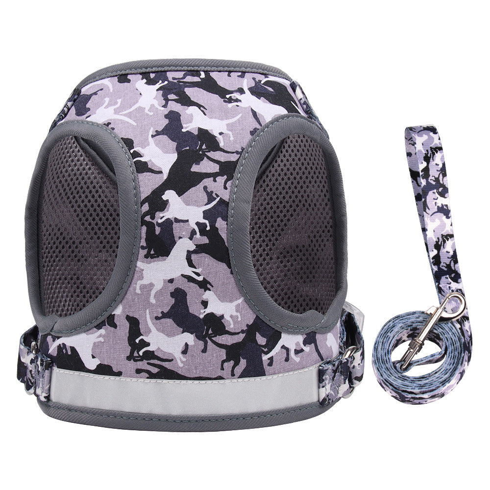JMT-256970 Reflective and Breathable Harness for Cats and Dogs with Leash - Available in Multiple Sizes