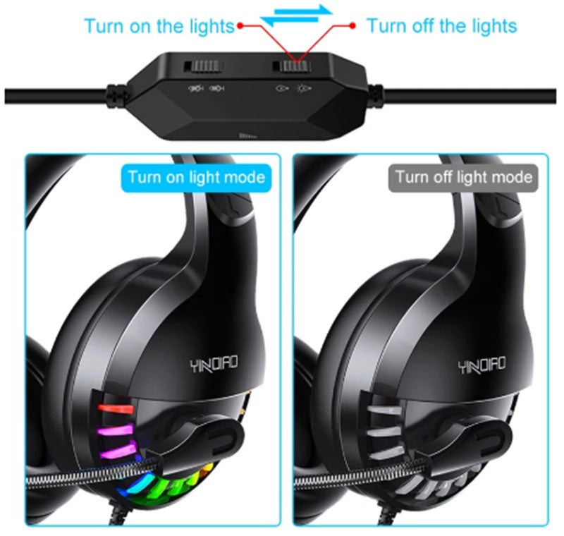 JMT-257290 Wired Gaming Headset with Microphone and Sound Card Control - Over-Ear, 3.5mm Connection