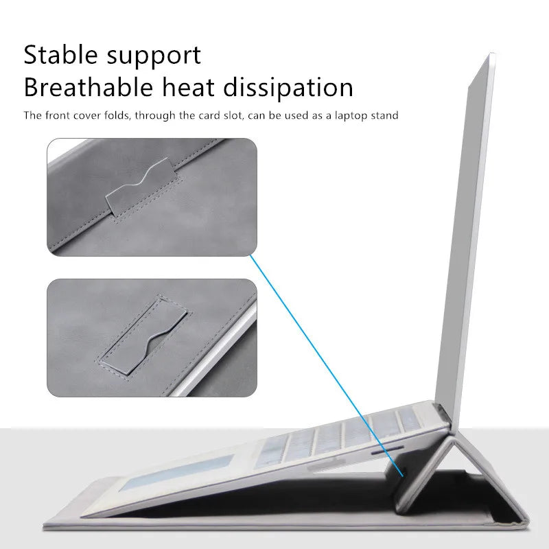 JMT-257610 Luxury PU Leather Laptop Bag Briefcase for 11-15 Inch Devices - Shockproof Design for Macbook, Huawei, Lenovo