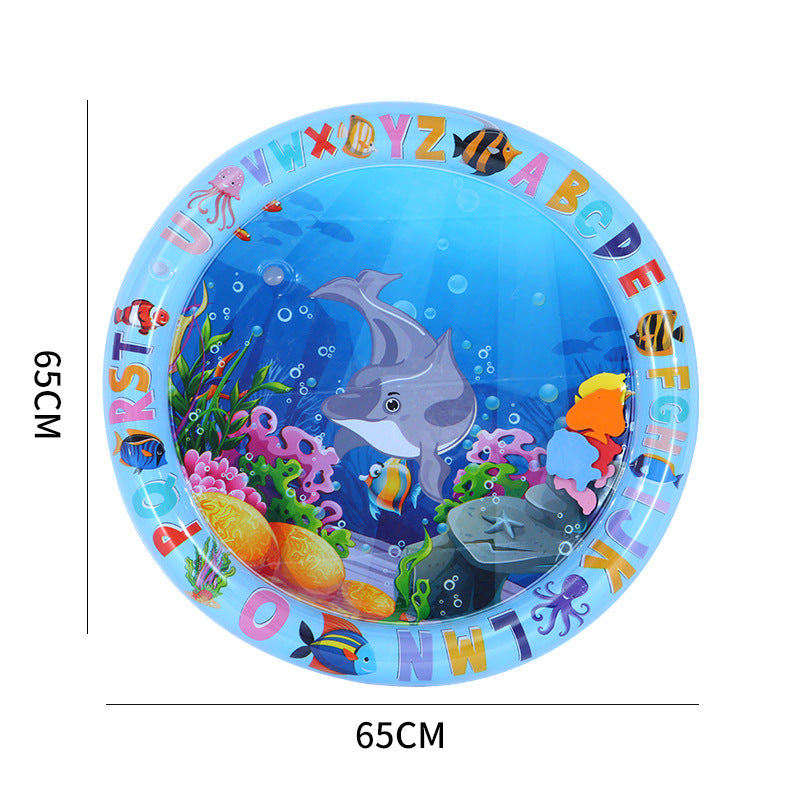 JMT-257610 Water Sensory Play Mat for Cats and Dogs - Interactive Cooling Exercise Toy with Floating Fish for Indoor and Outdoor Fun