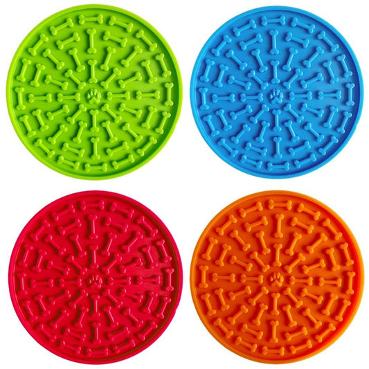 JMT-257802 Suction Cup Silicone Licking Mat for Dogs - Slow Feeding Plate in Various Colors