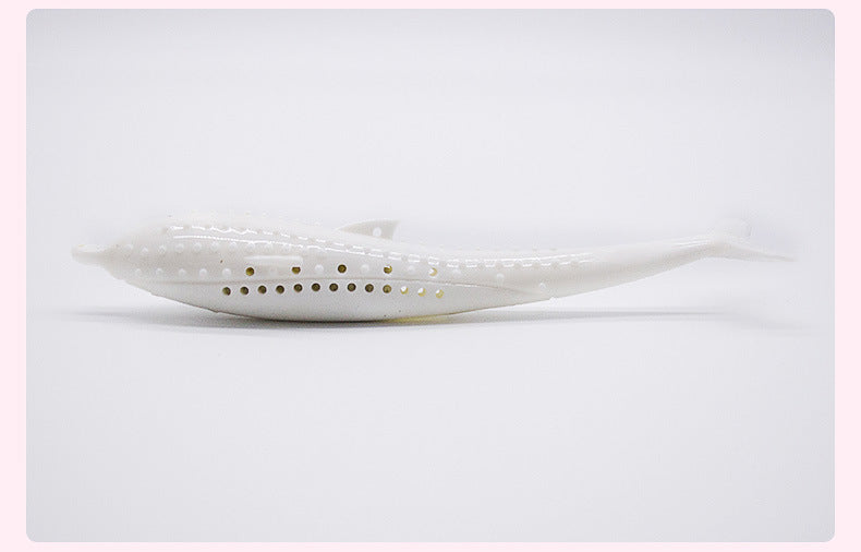 JMT-257866 Silicone Catnip Fish Toy for Cats - Durable Teeth Cleaning & Molar Design in Blue, Pink, White, Yellow