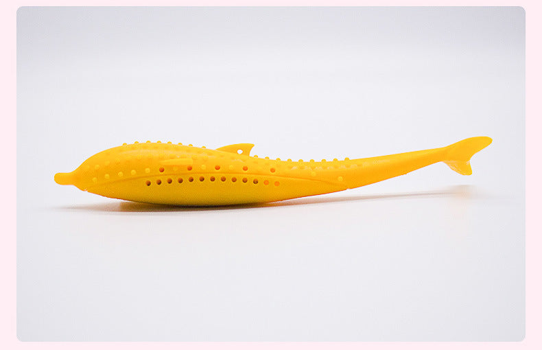 JMT-257866 Silicone Catnip Fish Toy for Cats - Durable Teeth Cleaning & Molar Design in Blue, Pink, White, Yellow
