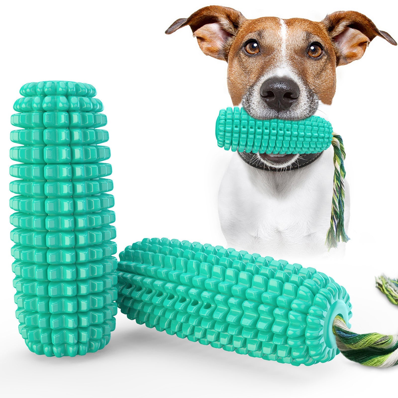 JMT-257930 Dog Corn Molar Stick Chew Toy with Sound and Suction Cup Design for Teeth Cleaning