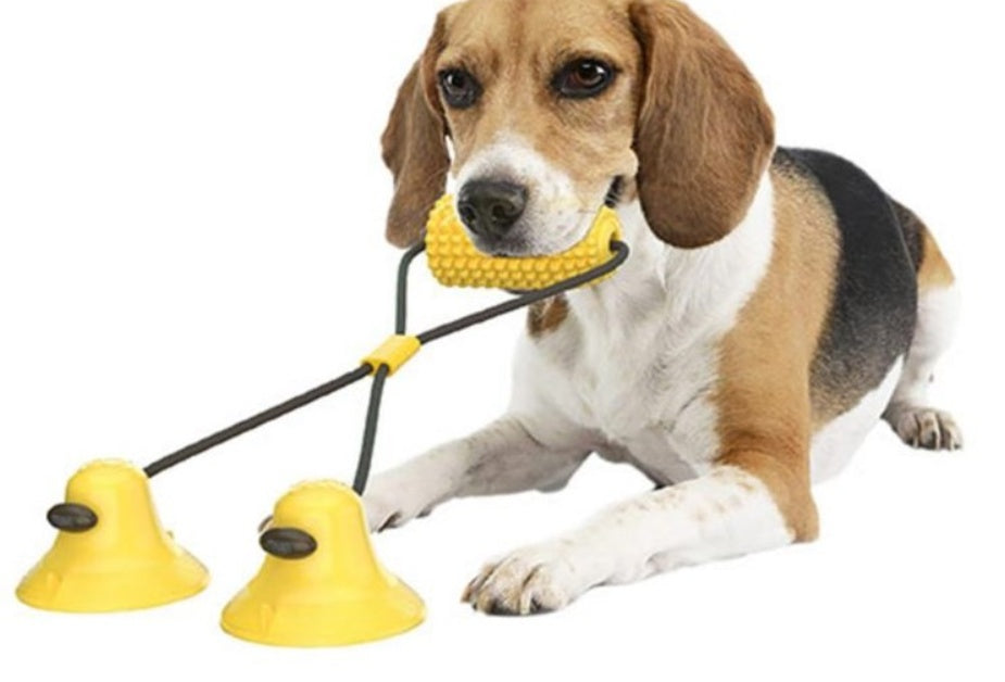 JMT-257930 Dog Corn Molar Stick Chew Toy with Sound and Suction Cup Design for Teeth Cleaning