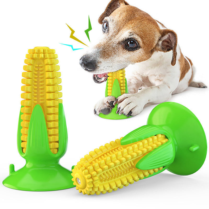 JMT-257930 Dog Corn Molar Stick Chew Toy with Sound and Suction Cup Design for Teeth Cleaning