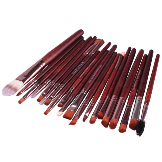 JMT-258058 20-Piece Eye Makeup Brush Set with Wooden Handles and Corrugated Silk Nylon Hair