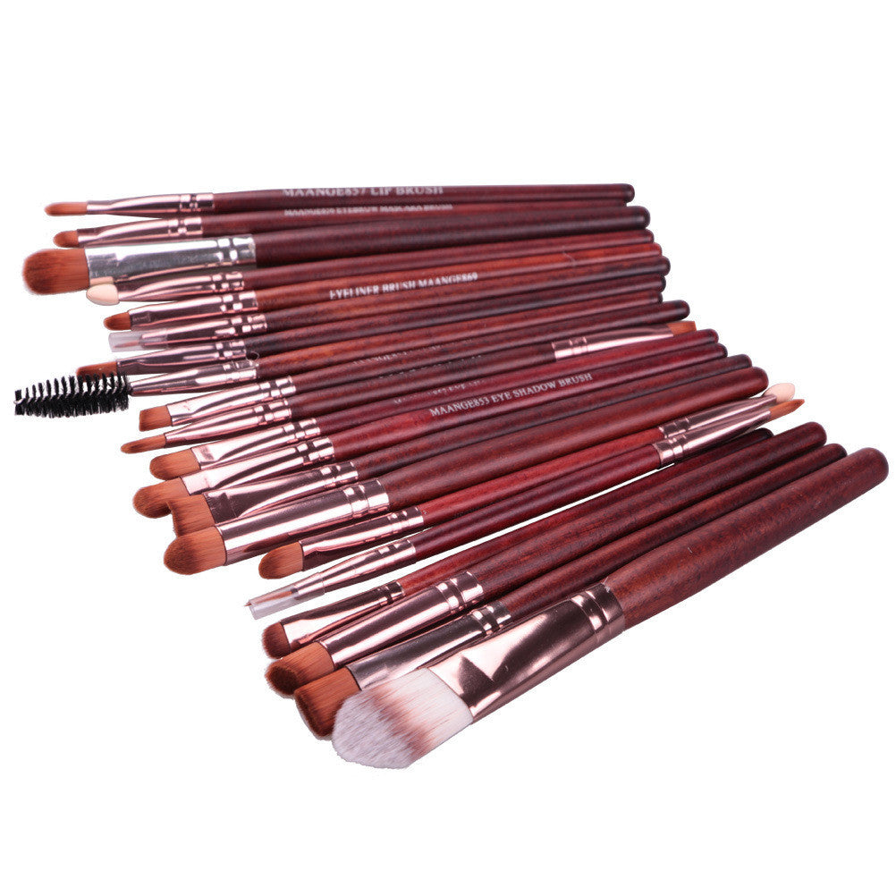 JMT-258058 20-Piece Eye Makeup Brush Set with Wooden Handles and Corrugated Silk Nylon Hair