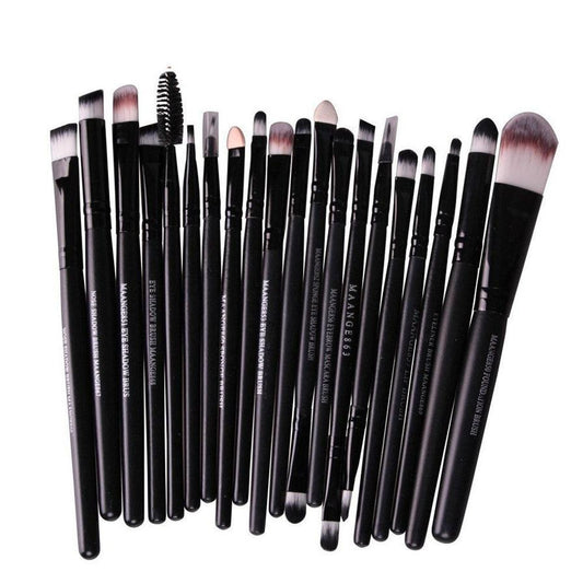JMT-258058 20-Piece Eye Makeup Brush Set with Wooden Handles and Corrugated Silk Nylon Hair