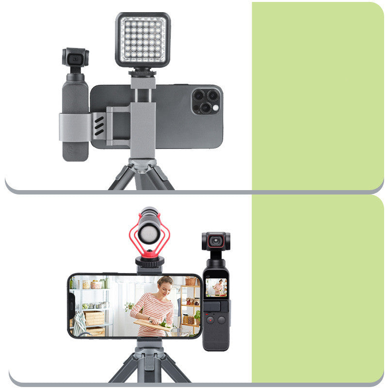 JMT-258314 Dual Cold Boots Expandable Metal Clip for Osmo Pocket 2 with Tripod Connection