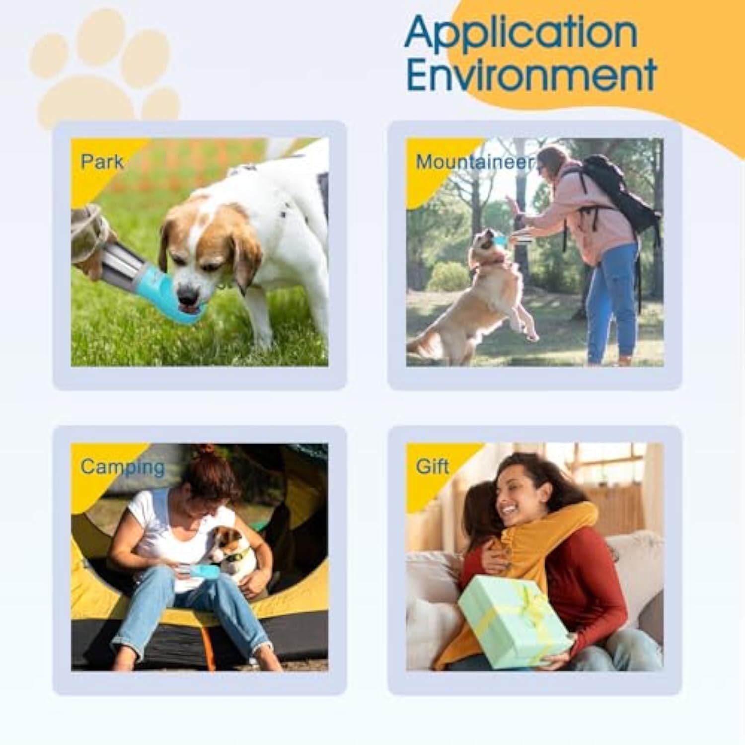 JMT-258954 Stainless Steel 700ml Portable Dog Water Bottle with Leak-Proof Design and Built-In Feeder for Outdoor Adventures