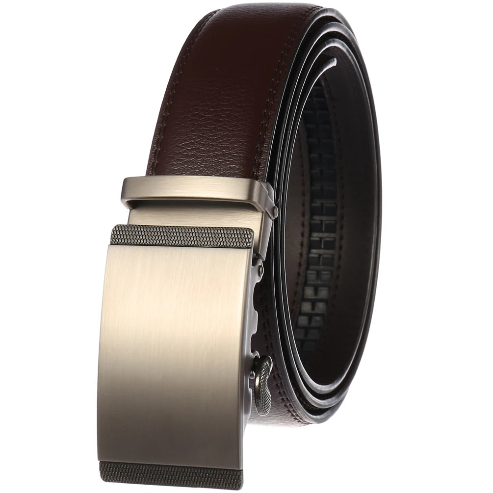 JMT-259530 Two-layer Cowhide Leather Men's Automatic Buckle Belt - Stylish and Durable Design