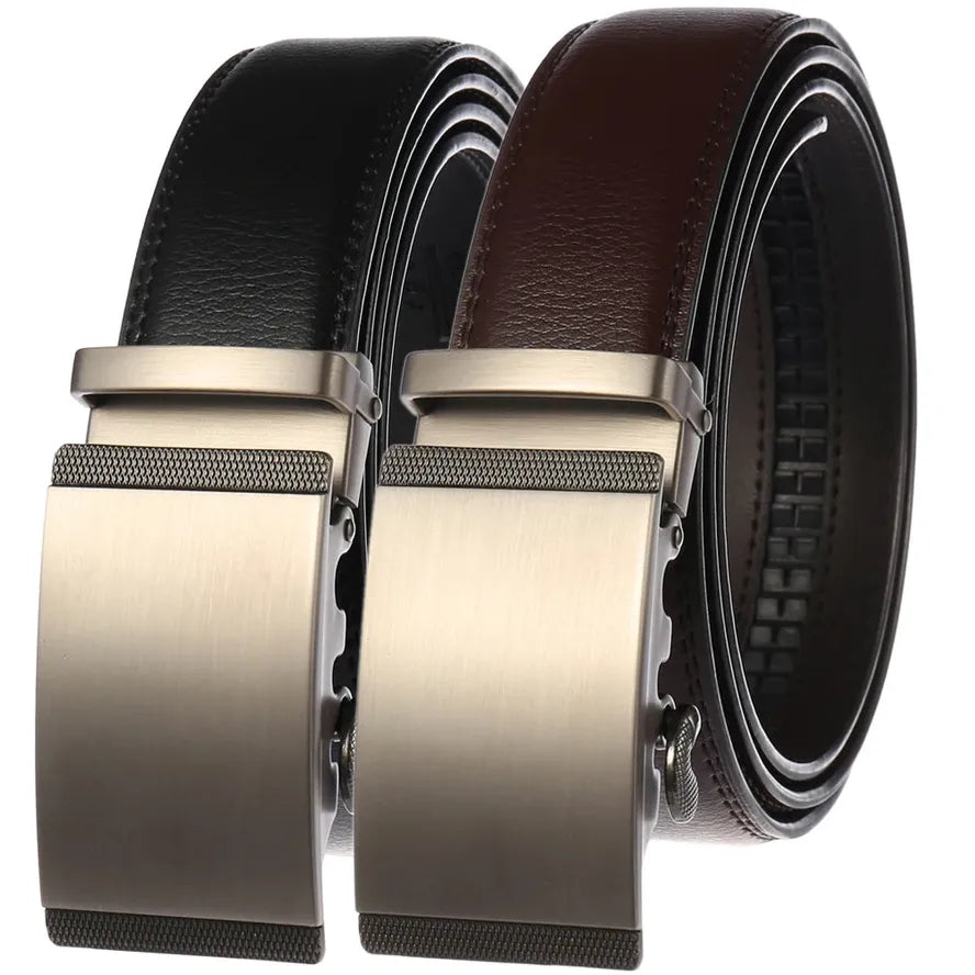 JMT-259530 Two-layer Cowhide Leather Men's Automatic Buckle Belt - Stylish and Durable Design