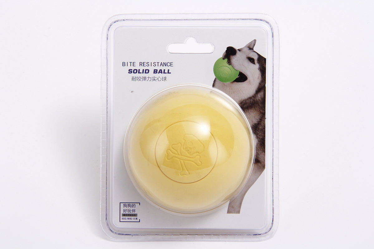 JMT-260234 Solid Rubber Bouncy Ball Dog Toy - 63.5mm in Red, Yellow, Green Options