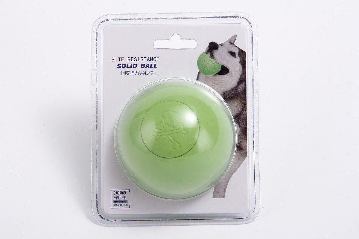 JMT-260234 Solid Rubber Bouncy Ball Dog Toy - 63.5mm in Red, Yellow, Green Options